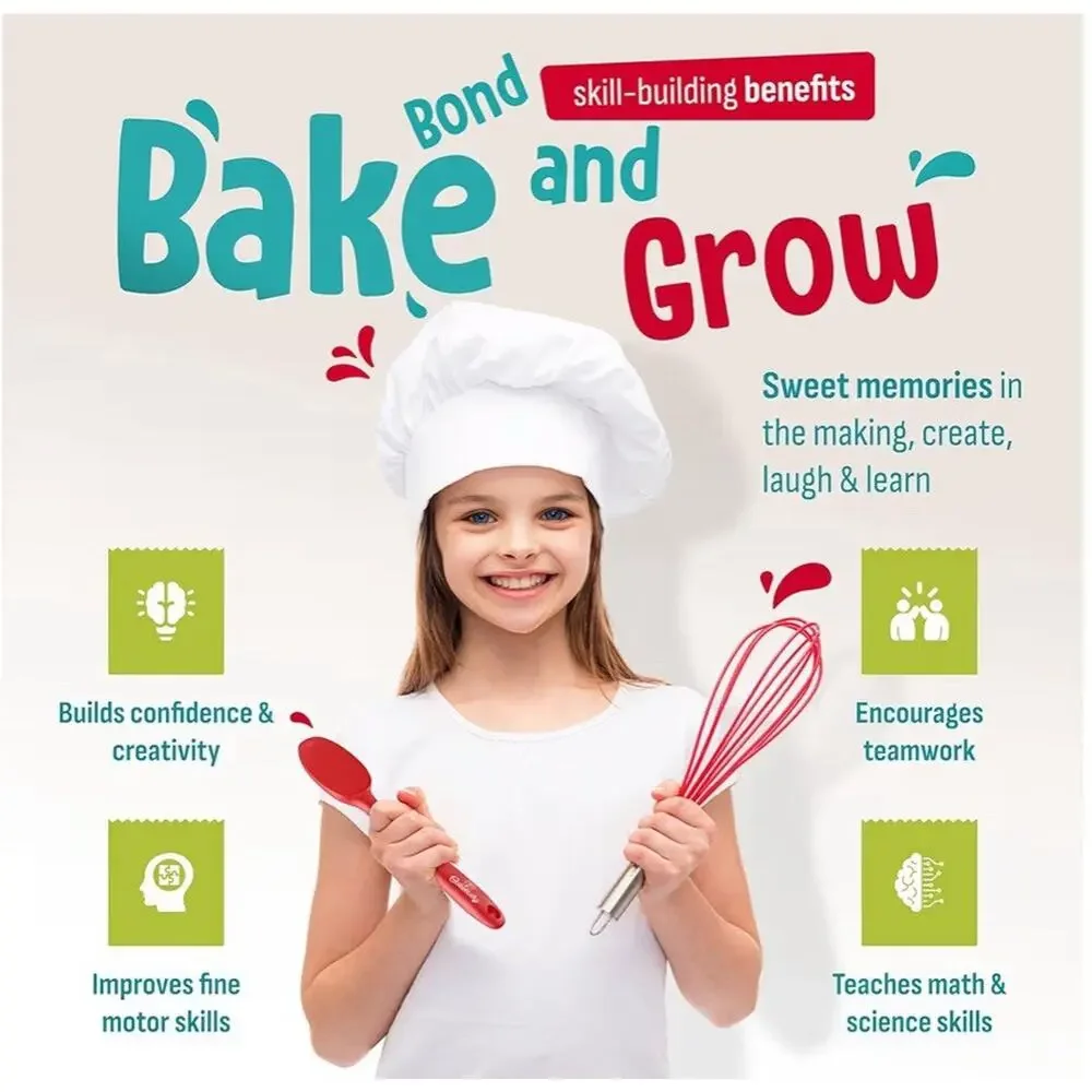 Suhctuptx Kids Baking Kit 31-Pc Set Incomplete Missing Lid 12 Cookie Cutters